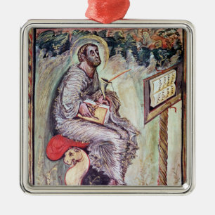 Frau 1 fol.90v St Luke, von den Ebbo Evangelien Ornament Aus Metall