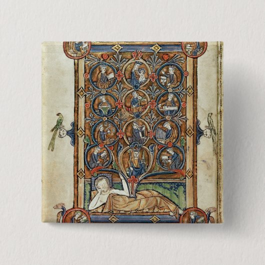 Frau 21926 der Baum von Jesse von einem Psalter Button (Vorderseite)