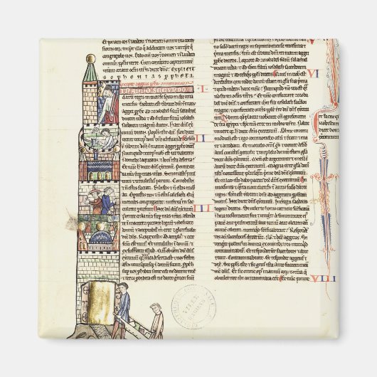 Frau 21 f.167v Bau eines Turms Magnet (Vorne)