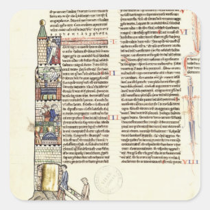 Frau 21 f.167v Bau eines Turms Quadratischer Aufkleber