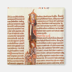 Frau 21 fol.97 Ruth und Boaz, von einer Bibel Magnet