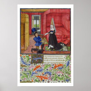 Frau 2617 der Schreiber, der La Teseida einem Poster