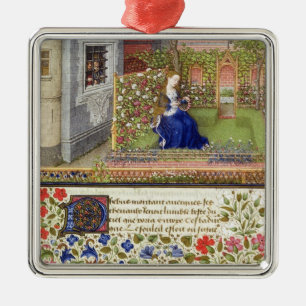 Frau 2617 Emilia in ihrem Garten, Platte 22, von Silbernes Ornament