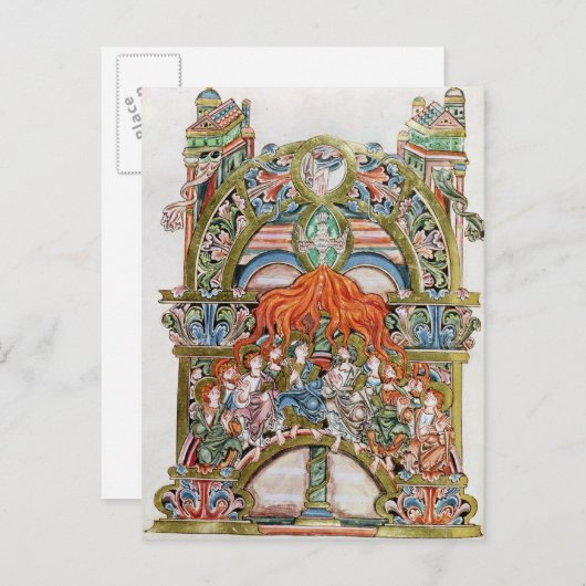 Frau 369 f.29v Pentecost Postkarte (Vorne/Hinten)