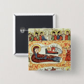 Frau 404 fol.1v die Geburt Christi, von einem Button (Vorne & Hinten)