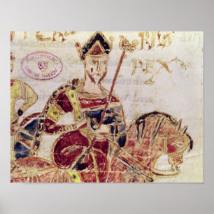 Frau 4 Lothair I auf seinem Pferd Poster