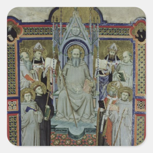 Frau 501 St. Benedict (Vellum) Quadratischer Aufkleber (Vorderseite)