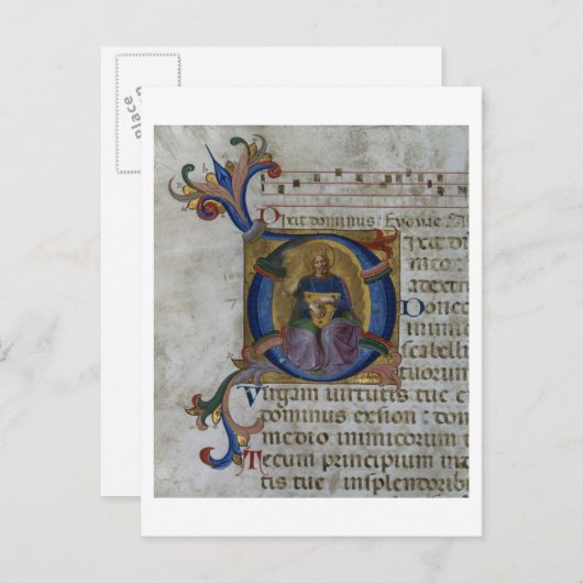 Frau 531 f.169v Historisierte erste 'D' mit Ki Postkarte (Vorne/Hinten)