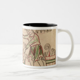 Frau 54. f.6r November: Das Schwein, von einem Zweifarbige Tasse