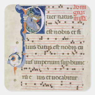 Frau 561 Seite mit historiated Quadratischer Aufkleber