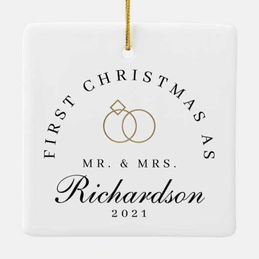 Frau 5 Foto Collage Erstes Weihnachtsmongramm Keramikornament (Rückseite)