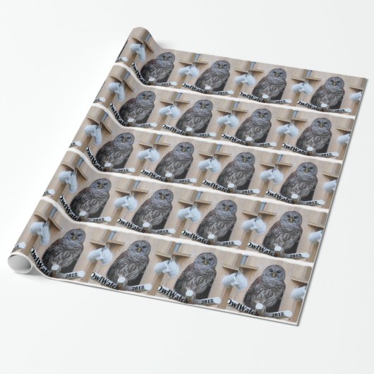 Frau abgehaltene Eule - OctoBox Nest Geschenkpapier (Ungerollt)