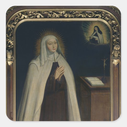 Frau Acarie, bekannt als Marie de l'Incarnation Quadratischer Aufkleber (Vorderseite)