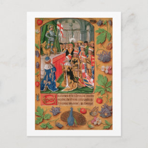 Frau Add 25698 f.3 Illuminated page from a Book of Postkarte