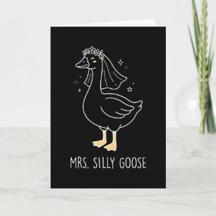 Frau Alberne Gans Spielende Braut Humor Hochzeit Karte
