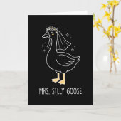 Frau Alberne Gans Spielende Braut Humor Hochzeit Karte (Gelbe Blume)