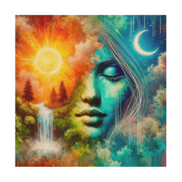 Frau als Erde: Das Embodiment von Natur und Leben Holzdruck