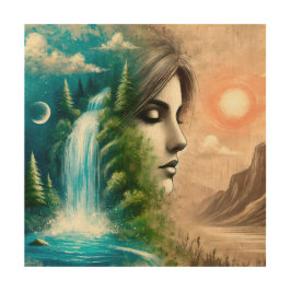 Frau als Erde: Das Embodiment von Natur und Leben Holzdruck