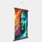 Frau als Erde: Das Embodiment von Natur und Leben Wandteppich Mit Holzrahmen (Gewinkelt)