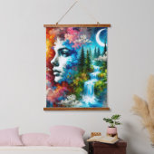 Frau als Erde: Das Embodiment von Natur und Leben Wandteppich Mit Holzrahmen (Schlafzimmer)