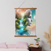 Frau als Erde: Das Embodiment von Natur und Leben Wandteppich Mit Holzrahmen (Schlafzimmer)