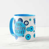 Frau Always Right 11 Unze-Wecker-Tasse Tasse (Vorderseite Links)