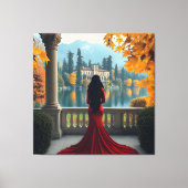Frau am Comer See Blick Italien Leinwand Kunst (Vorderseite)