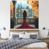 Frau am Comer See Blick Italien Leinwand Kunst (Insitu (Schlafzimmer))