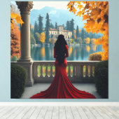 Frau am Comer See Blick Italien Leinwand Kunst (Insitu (Holzboden))