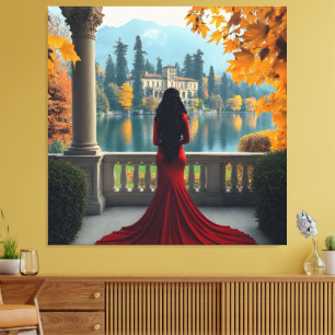 Frau am Comer See Blick Italien Leinwand Kunst