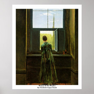 Frau am Fenster von Friedrich Caspar David Poster