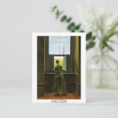 Frau am Fenster von Friedrich Caspar David Postkarte (Stehend Vorderseite)