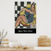 Frau am Handy Abstrakt, Matisse Style Poster (Küche)