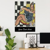 Frau am Handy Abstrakt, Matisse Style Poster (Heimbüro)