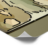 Frau am Handy Poster (Ecke)