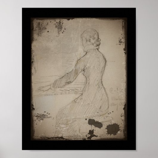 Frau am Klavier (Dam Vid Piano) Poster (Vorne)