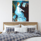 Frau am Klavier Leinwanddruck (Insitu (Schlafzimmer))