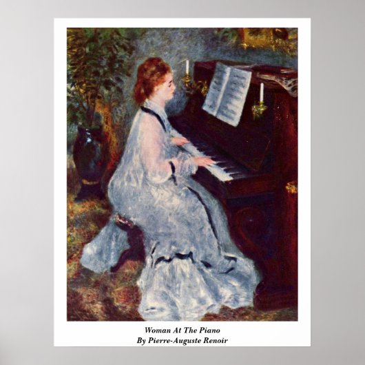 Frau am Klavier von Pierre-Auguste Renoir Poster (Vorne)