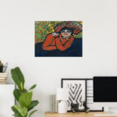 Frau am Mardi Gras Poster (Heimbüro)