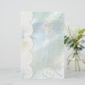 Frau am See Imitate Spitze Lined Briefpapier (Stehend Vorderseite)