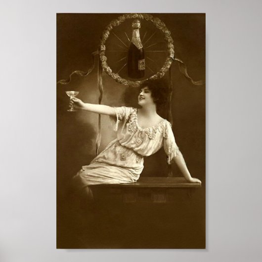 Frau am Silvesterabend Poster (Vorne)