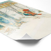 Frau am Skiern - Skidloperskan Fotodruck (Ecke)