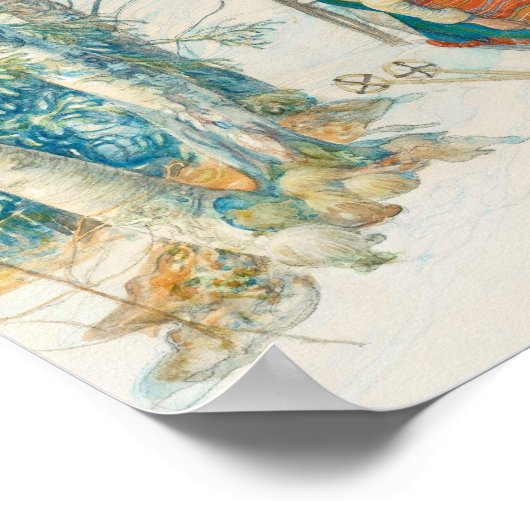 Frau am Skiern - Skidloperskan Poster (Ecke)