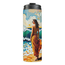 Frau am Strand Abstrakte Meer Kunst Personalisiert