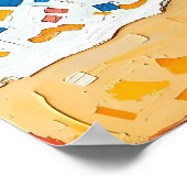 Frau am Strand Abstrakte Meer Kunst Poster (Ecke)