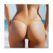 Frau am Strand Fliese (Vorderseite)