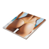 Frau am Strand Fliese (Seite)