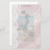 Frau am Strand Imitats Linden Briefpapier (Vorne/Hinten)