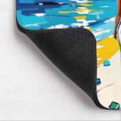 Frau am Strand Tropische Szene Mousepad (Ecke)