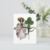 Frau am Vintagen Tag des Heiligen Patrick Postkarte (Stehend Vorderseite)